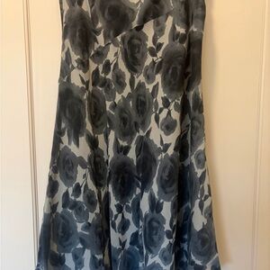 Jones New York Black Floral Midi Skirt